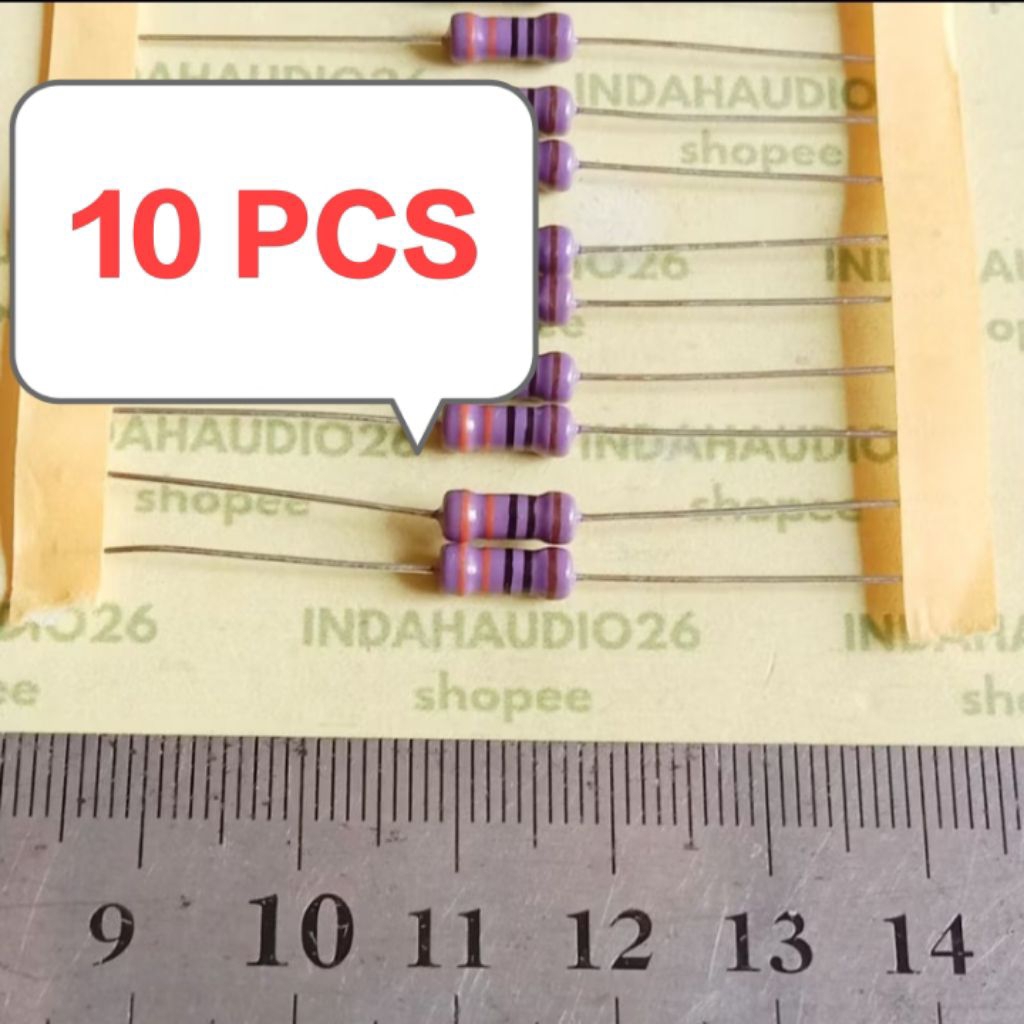 UNGU 10 ชิ้นสีม่วง 330R 1/2W 1% ทองแดงฟุตตัวต้านทาน 330 r 1/2 วัตต์ 330 โอห์ม 1/2 วัตต์ 1 เปอร์เซ็นต