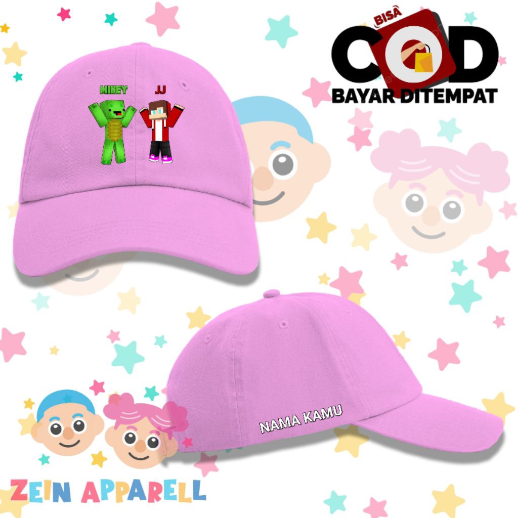 Minecraft JJ Mikey Kids Accessories - หมวกเบสบอล JJ Mikey Kids