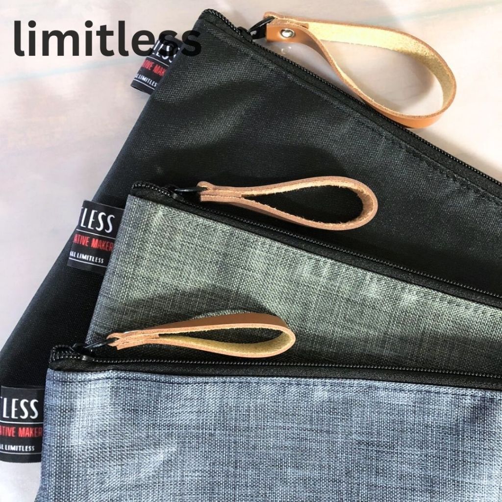 Limitless - Denim Pouch Document Series C Large Note Book Size / Batik Arisan Note and Book Pouch / 
