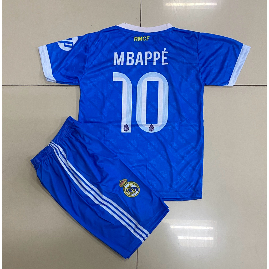 MBAPPE Jersey BLUE สําหรับเด็กอายุ 5 ถึง 12 ปี mbappe madrid blue