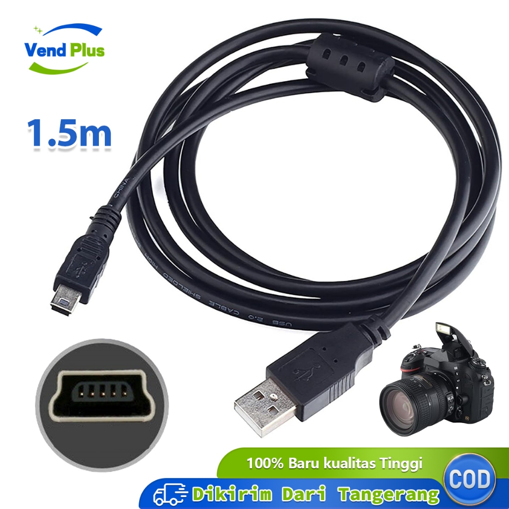 1.5m USB Data Cable Data Charger Cable UC-E6 5pin Cemera Cable MP3 / MP4 / PSP Data Cable mini USB