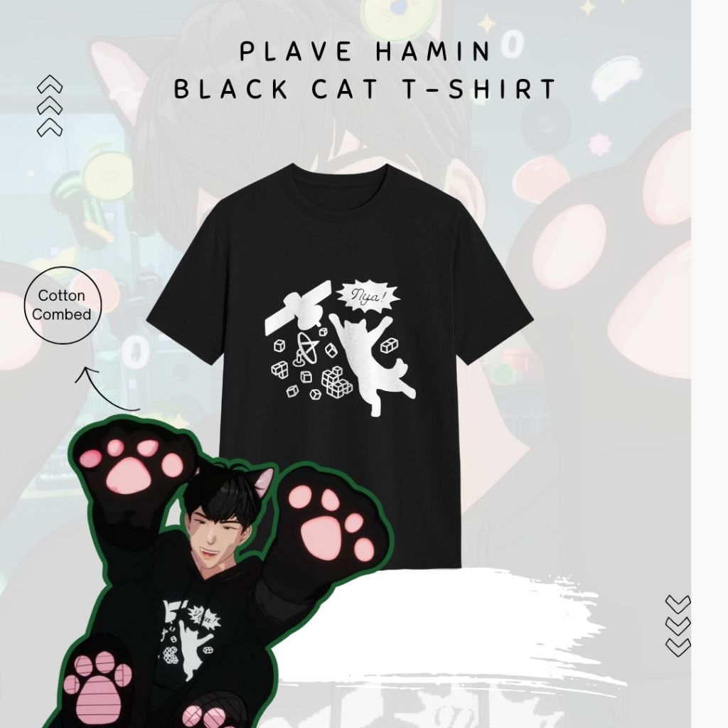 PLAVE HAMIN เสื้อยืดแมวดํา / เสื้อยืด PLAVE ASTERUM / เสื้อยืด PLAVE KPOP HAMIN / เสื้อยืด HAMIN PLA