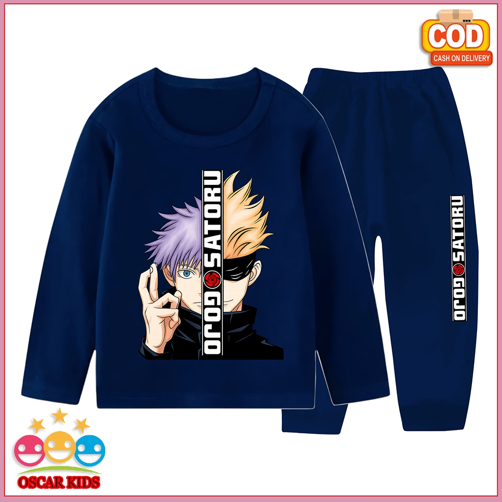 GOJO SATORU ชุดนอนเด็กผู้ชายชุด Gojo Satoru กางเกงขายาวแขนยาว 3 ปี-10 ปี