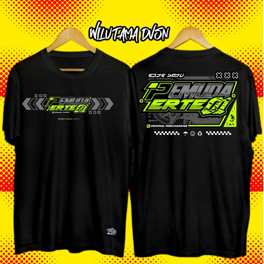 ERTE 01-05 เสื้อยืดจาก Erte 1 ถึง Erte 5 YOUTH Racing Design เสื้อฟรีสติกเกอร์-PEMUDA RT RW ผ้าฝ้าย 
