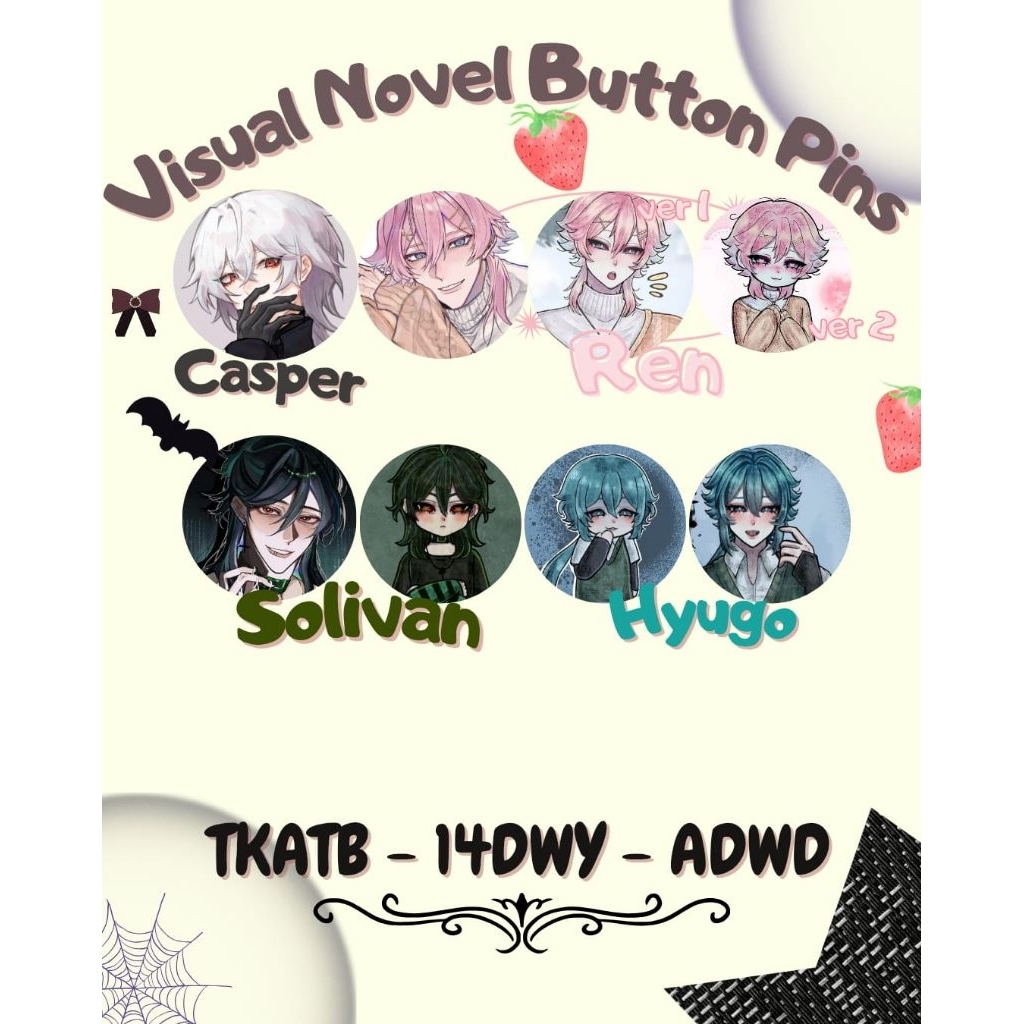[ใหม่] Doff Badge pin Solivan brugmansia pin ren และ casper ภาพ unofficial fanmerch badge pin pin tk