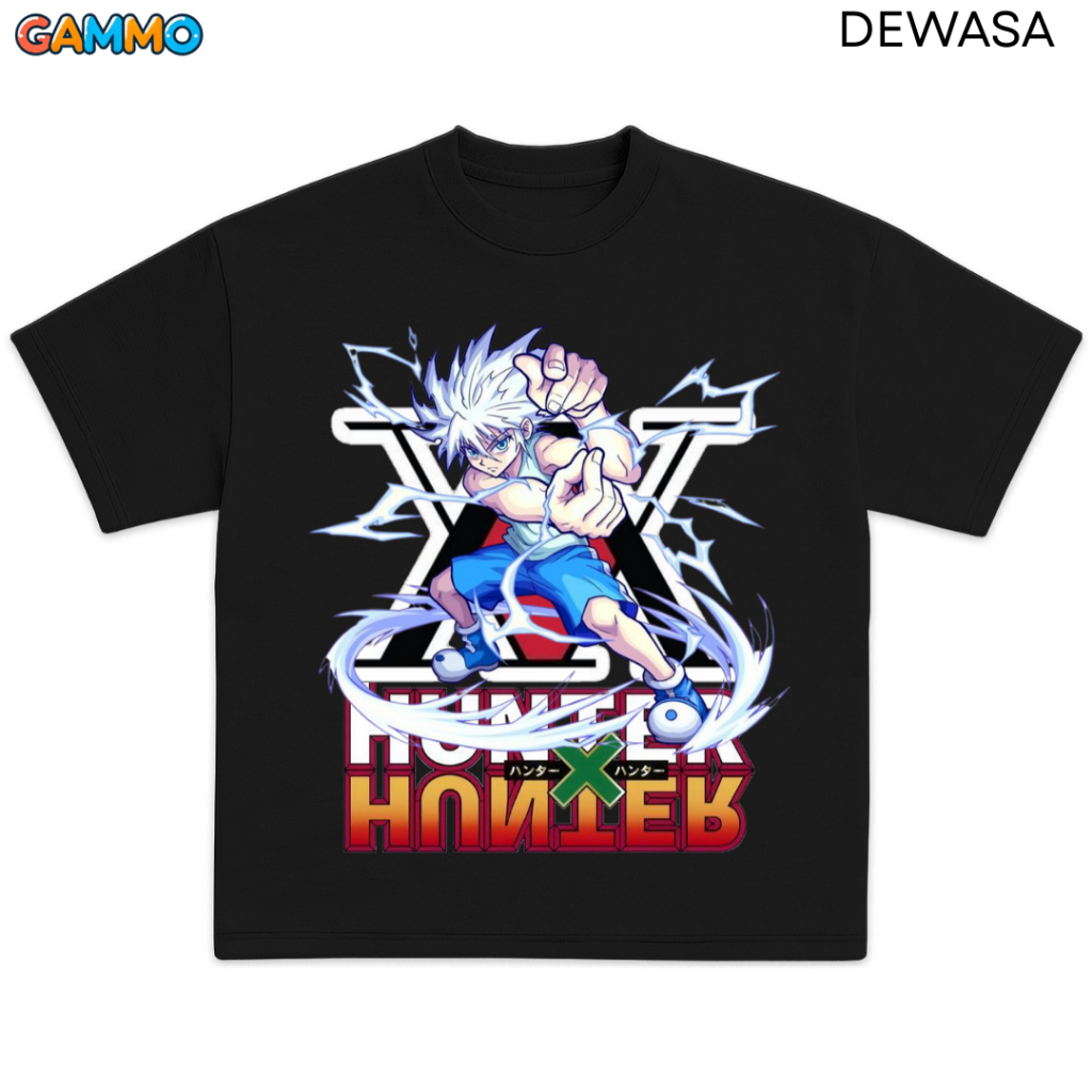 เสื้อยืดผู้ใหญ่ Hunter X Hunter Killua สําหรับผู้ชายและผู้หญิง