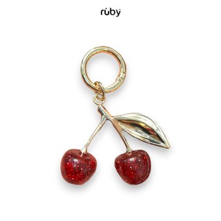 RUBY - CHERRY GOLD BAG CHARM - kualitas terbaik dan termurah