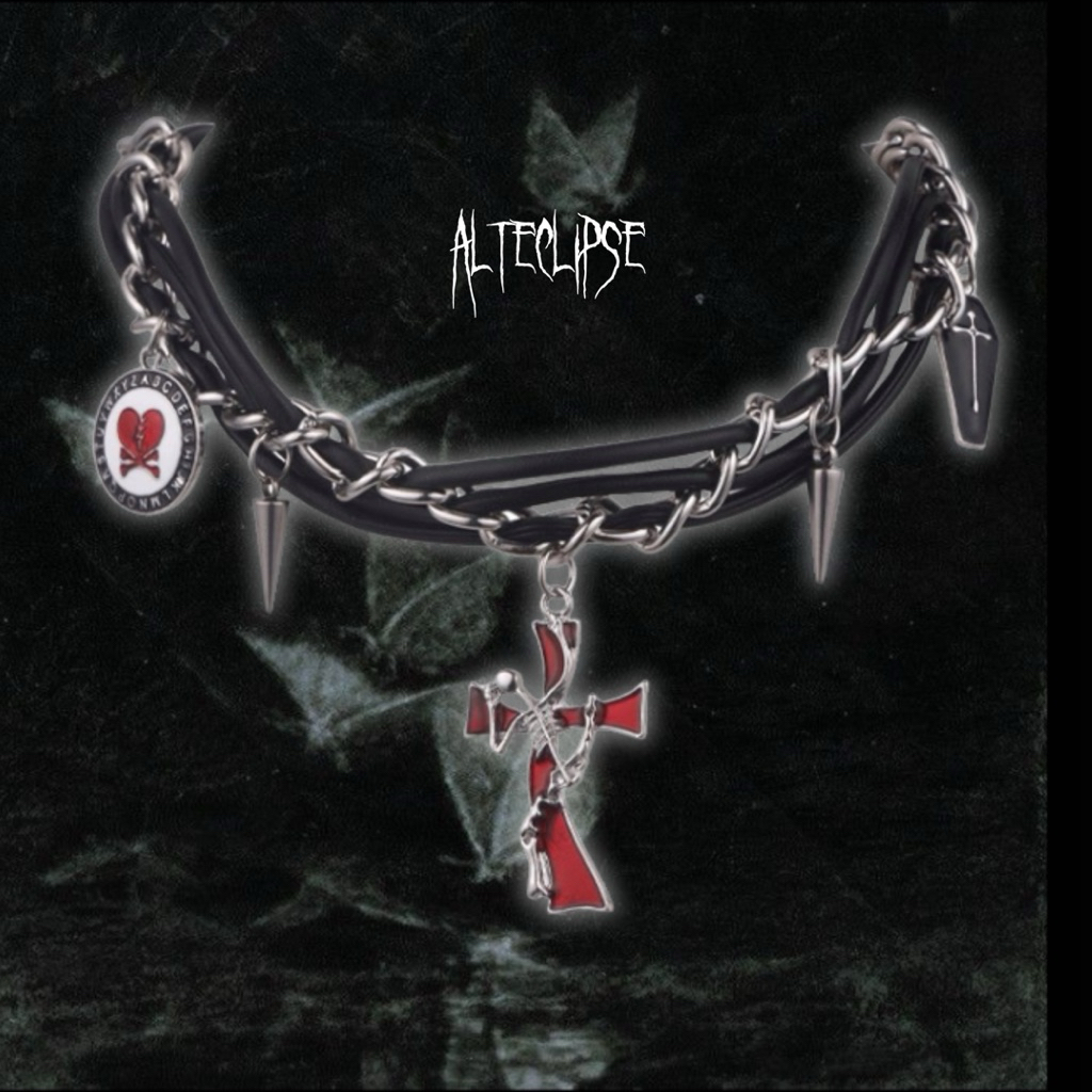 Alteclipse Bloody Cross Choker – N89 Grunge Gothic Vintage Necklace // Choker Alteclipse Bloody Cros