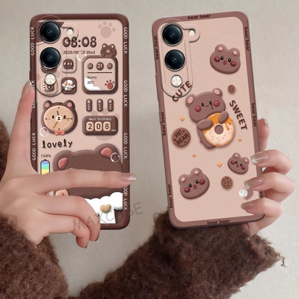 M0P Softcase Hp Vivo Y04S - เคส Vivo Y29S 2025 Bear Brown Motif - เคส Hp Cool - เคส Hp - กล้องซิลิโค