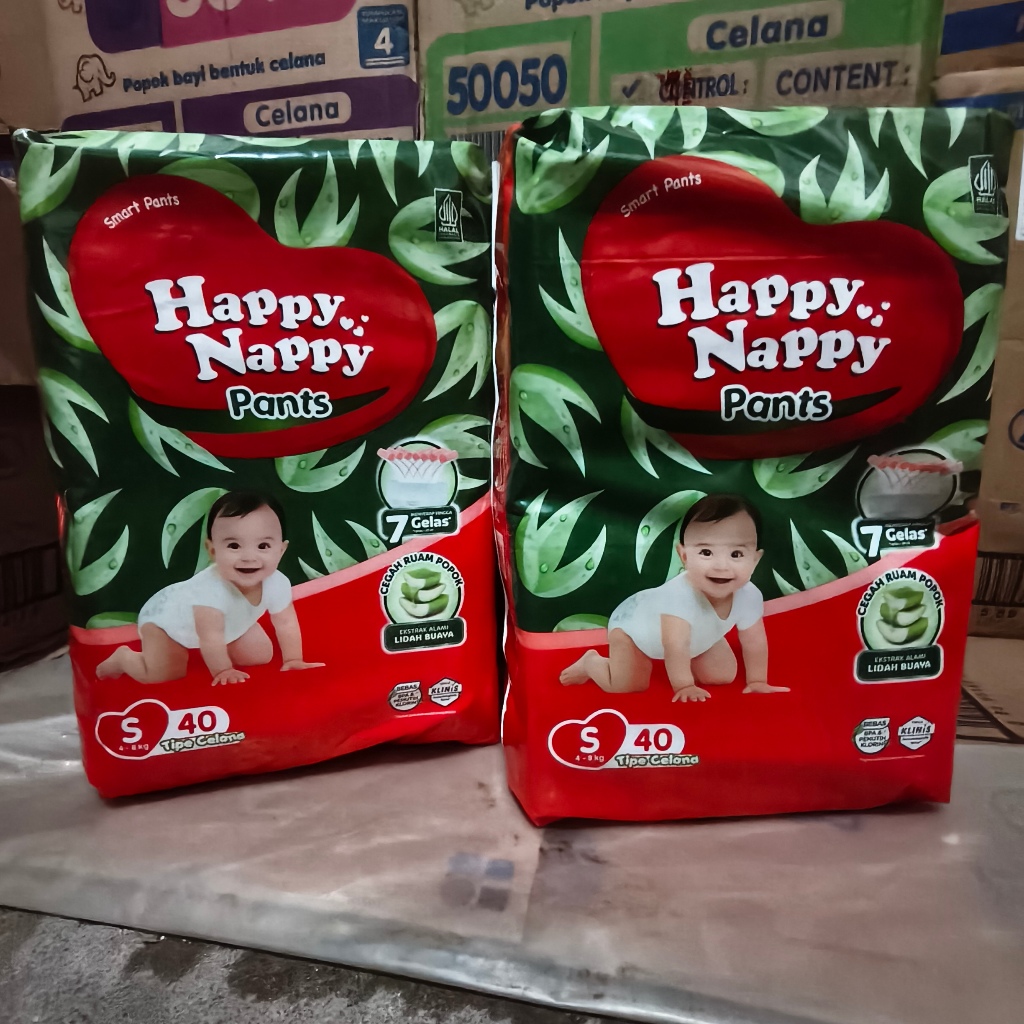 Happy Nappy Pants ผ้าอ้อมเด็ก S-XL พร้อมว่านหางจระเข้ Happy Nappy ผ้าอ้อมเด็กอัจฉริยะกางเกง S40/M32/