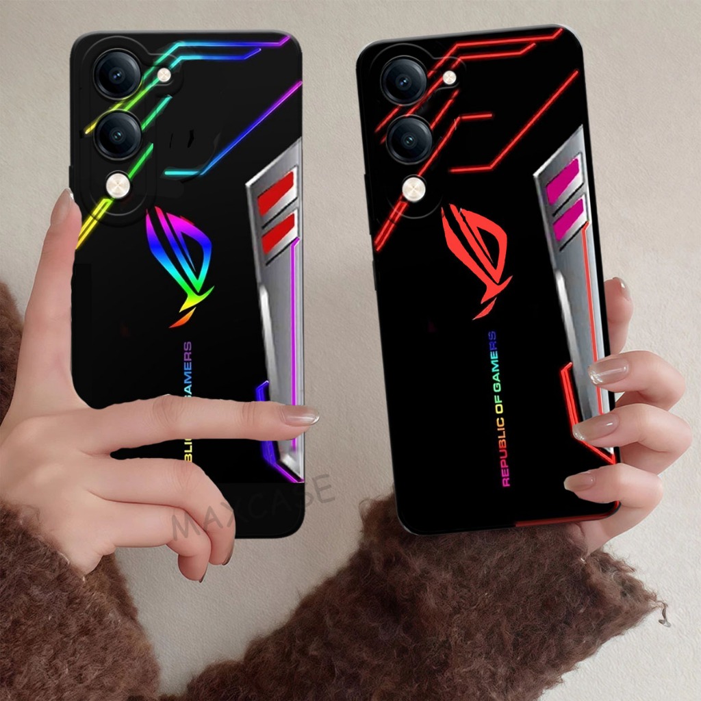 M0P Softcase Hp Vivo Y04S - เคส Vivo Y29S 2025 Black R0G Motif - เคส Hp Cool - เคส Hp - กล้องซิลิโคน