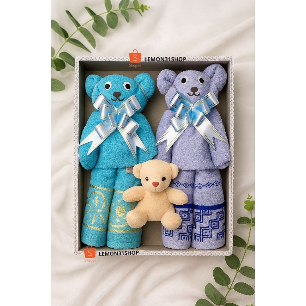 COUPLE TOWEL GIFT PACKAGE WEDDING GIFT COTTON TOWEL 70/140CM WEDDING GIFT HAMPERS TEDDY BEAR