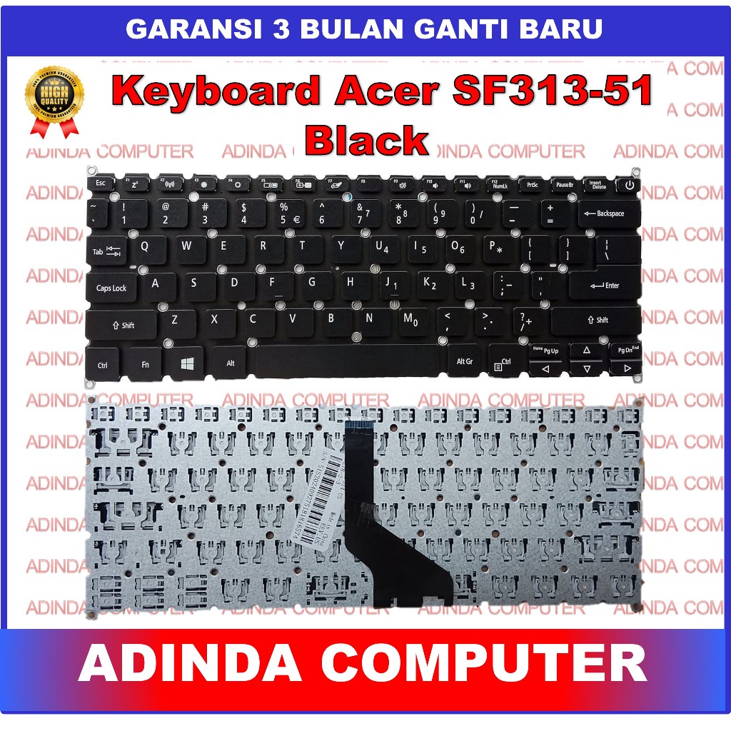 Acer Swift 3 SF313-51 SF313 SF314-57 SF314-57g คีย์บอร์ดสีดํา