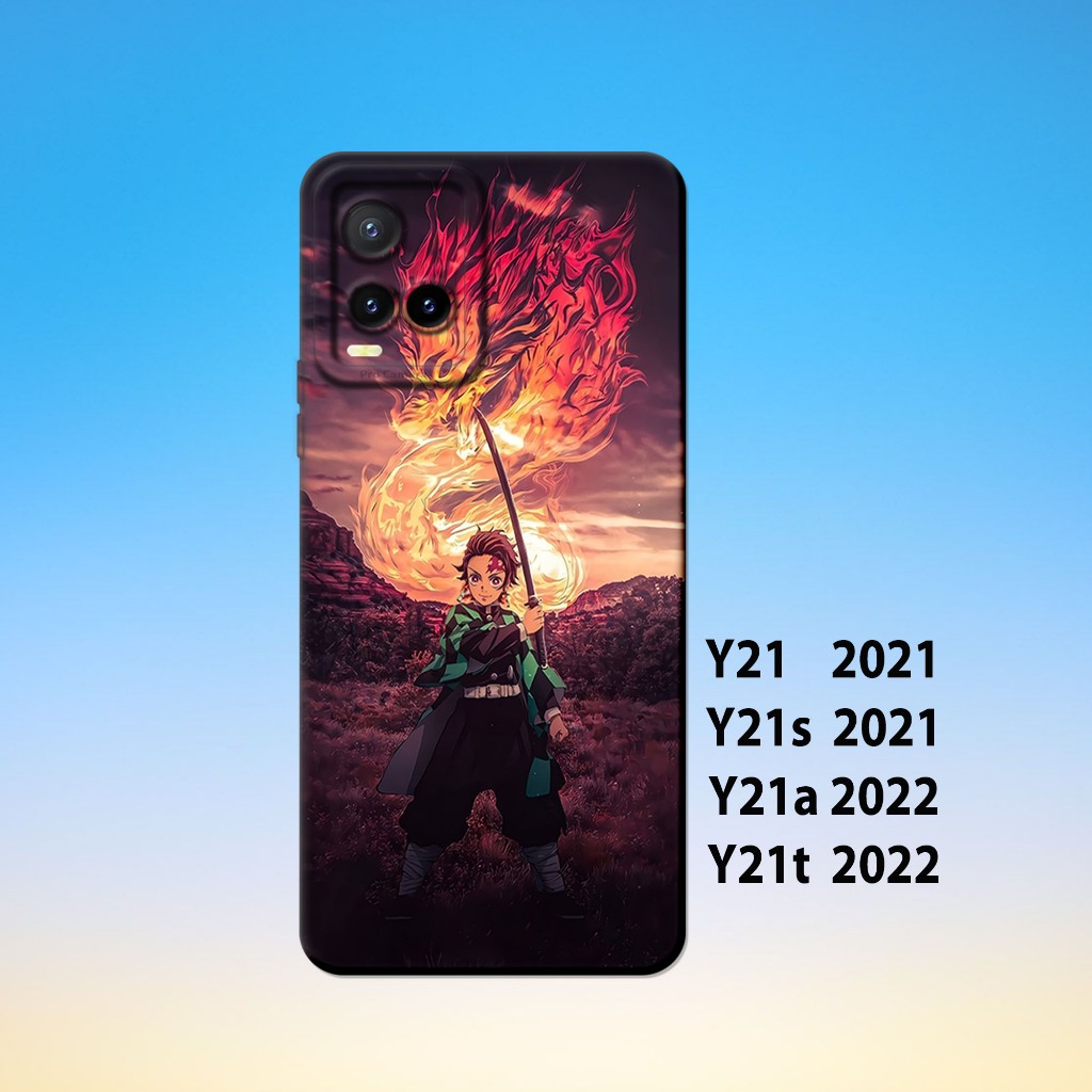 HP Vivo Y21, Vivo Y21S, Vivo Y21A, Vivo Y21T _เคสโทรศัพท์ยางสีดําสุดเท่ ยืดหยุ่น หนา