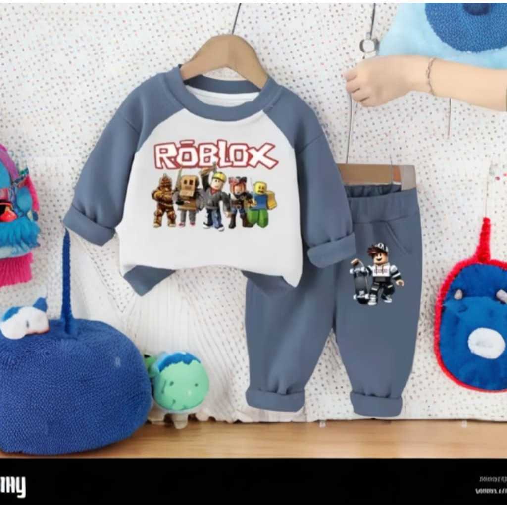 ชุดเสื้อผ้าเด็กสไตล์ UNISEX พร้อม ROBLOX MOTIF 1-18 ปี / ชุดสําหรับเด็กชายและเด็กหญิง