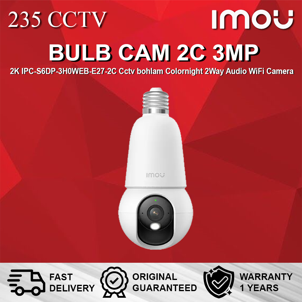 IMOU BULB CAM 2C 3MP 2K IPC-S6DP-3H0WEB-E27-2C Cctv BULB Colornight 2Way Audio WiFi กล้อง