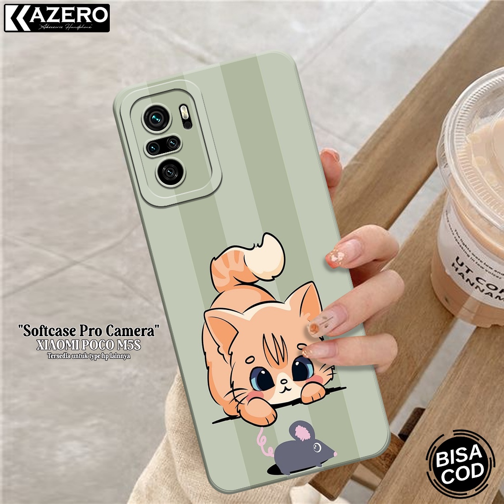 KAZERO - XIAOMI POCO M5S เคสโทรศัพท์ - เคสแมวแฟชั่น - กล้อง Pro - XIAOMI POCO M5S Softcase - เคส XIA