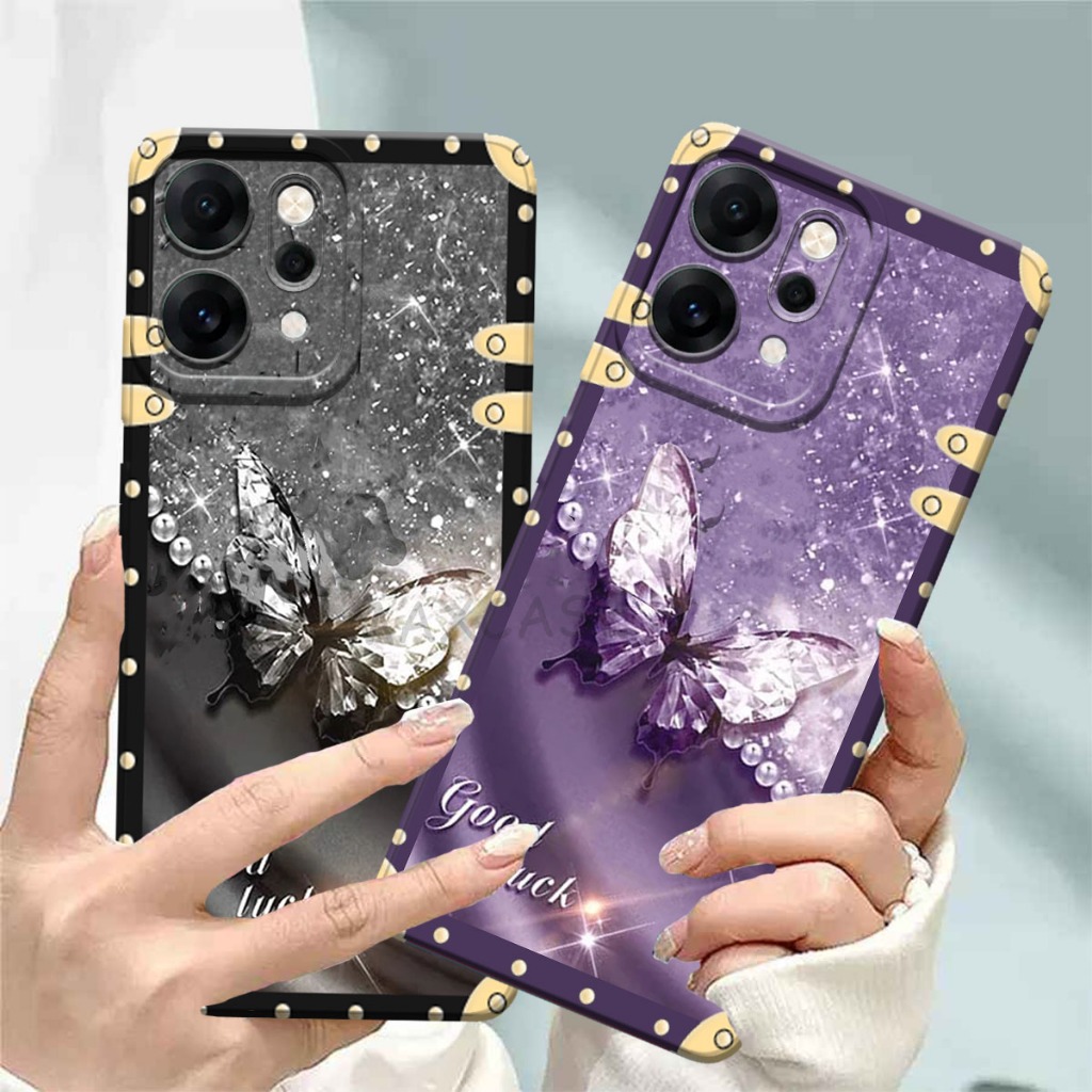 M0P Softcase Hp Oppo Reno 14 Pro ล่าสุด 2025 Butterfly Motif Frame Hp Case - เคส Hp ปัจจุบัน - กล้อง