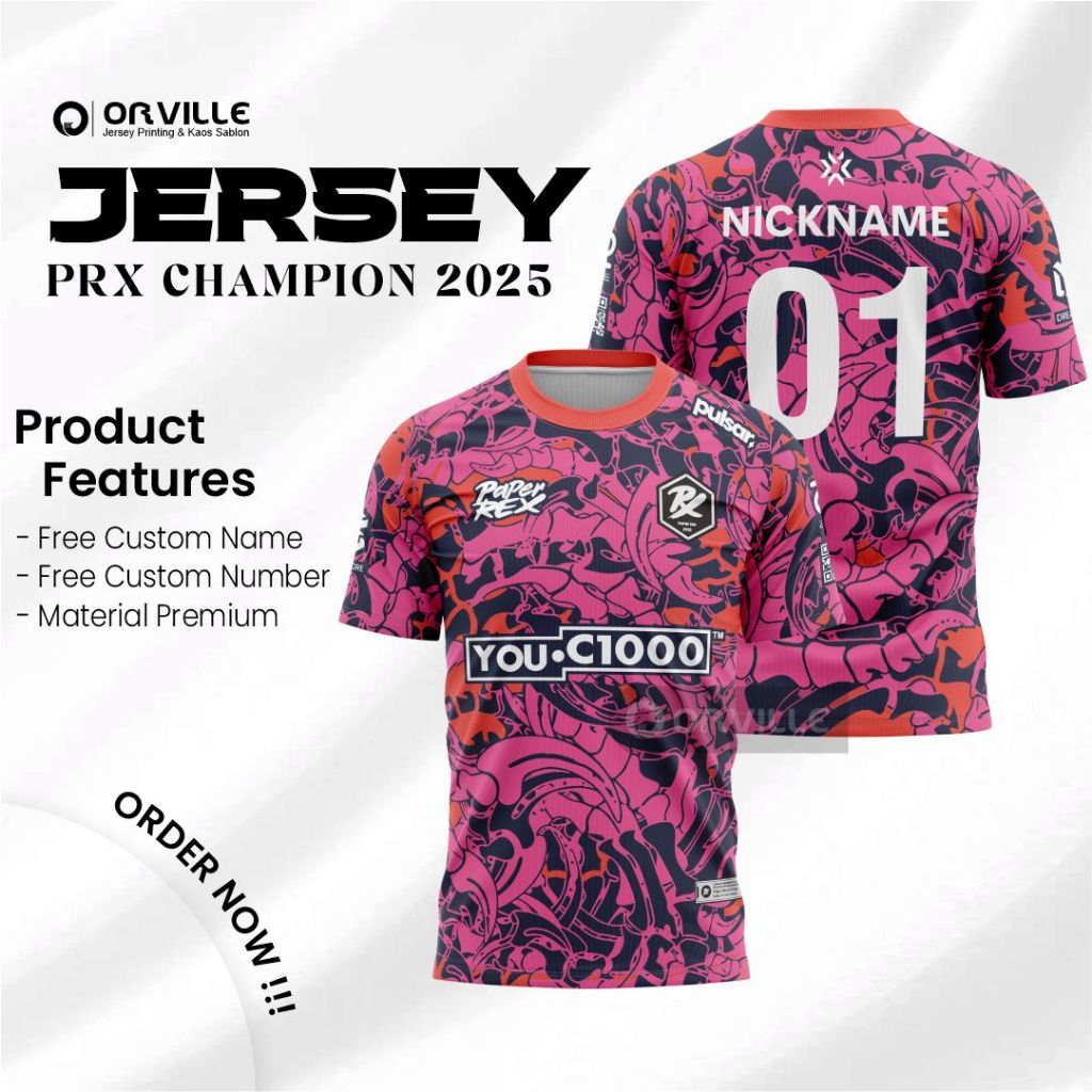 PRX PAPER REX CHAMPION 2025/26 RAPTOR VCT CHAMPION PARIS JERSEY ฟรี NICKNAME & NUMBER