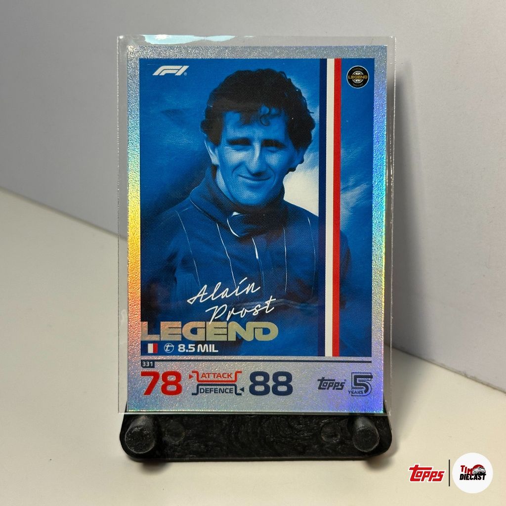F1 Turbo Attax Card 2024 - Alain Prost Legend Card ฟอยล์สีรุ้ง
