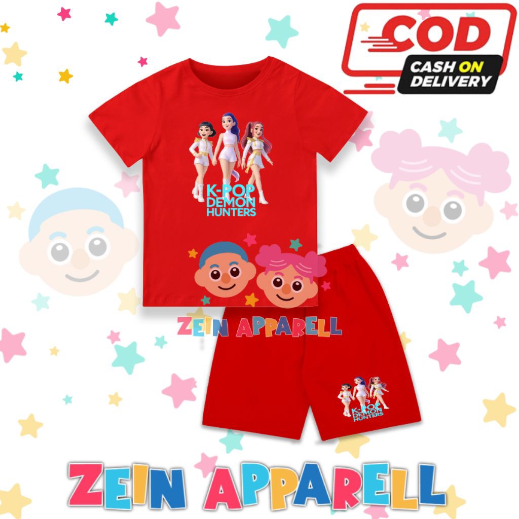 ชุดเสื้อยืดเด็กKpop Demon Hunter / ชุดเสื้อผ้าเด็กKpop Demon Hunter / ชุดแฟชั่นเด็กKpop Demon Hunter