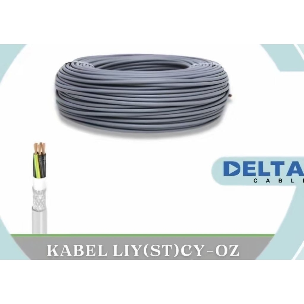 สาย LIY(ST)CY-OZ 3x0.75 mm2 Delta LIY(ST)CY 3 x 0.75 mm2 Abu2 3x0.75mm2 สีเทา DELTA