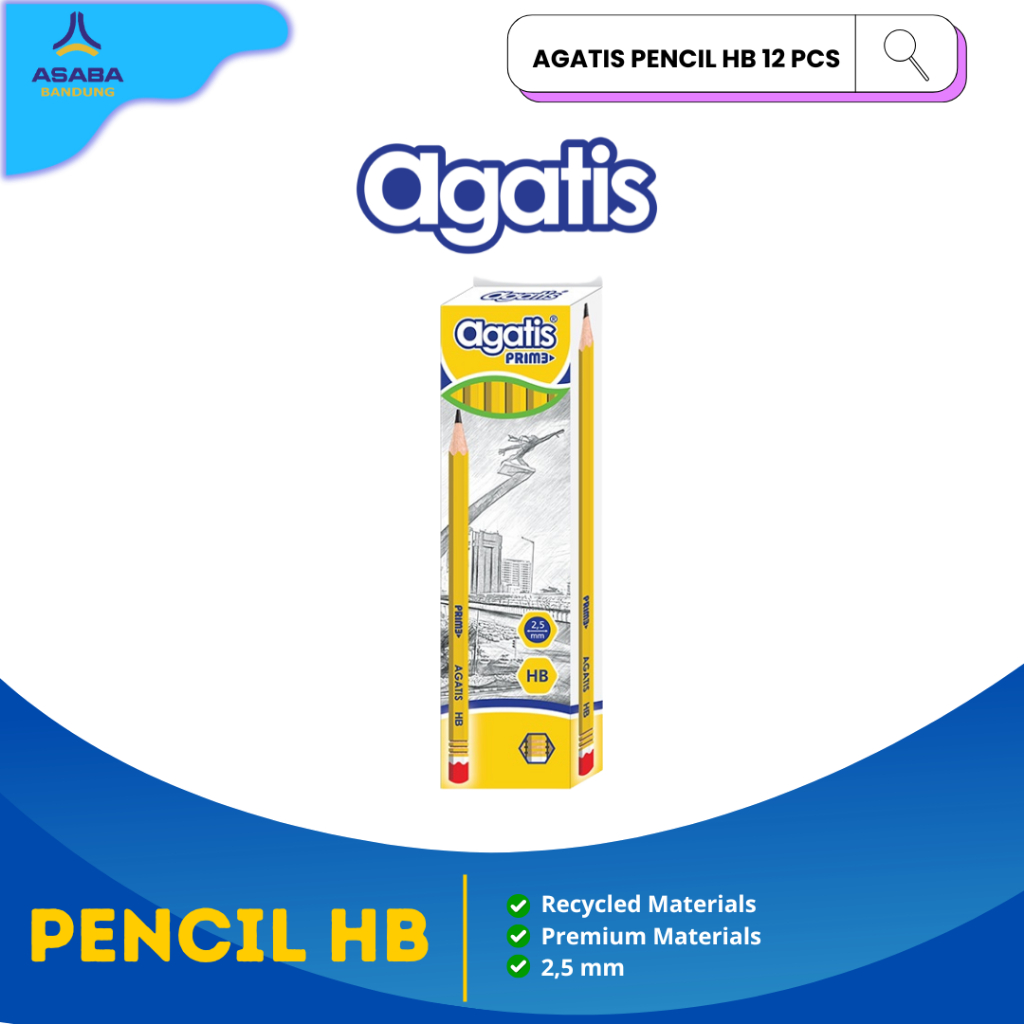 Asaba Bandung - AGATIS HB PENCIL 12 PCS / 1 PACK / 1 DOZEN / PENCIL STATIONERY