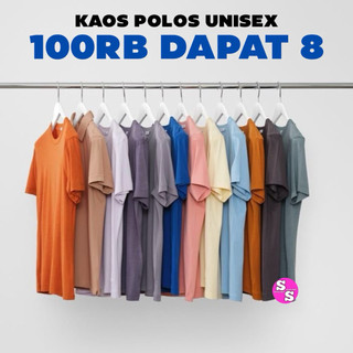 Paket 100ribu Dapat 8 PCS Kaos Polos Pria & Wanita Dewasa Unisex