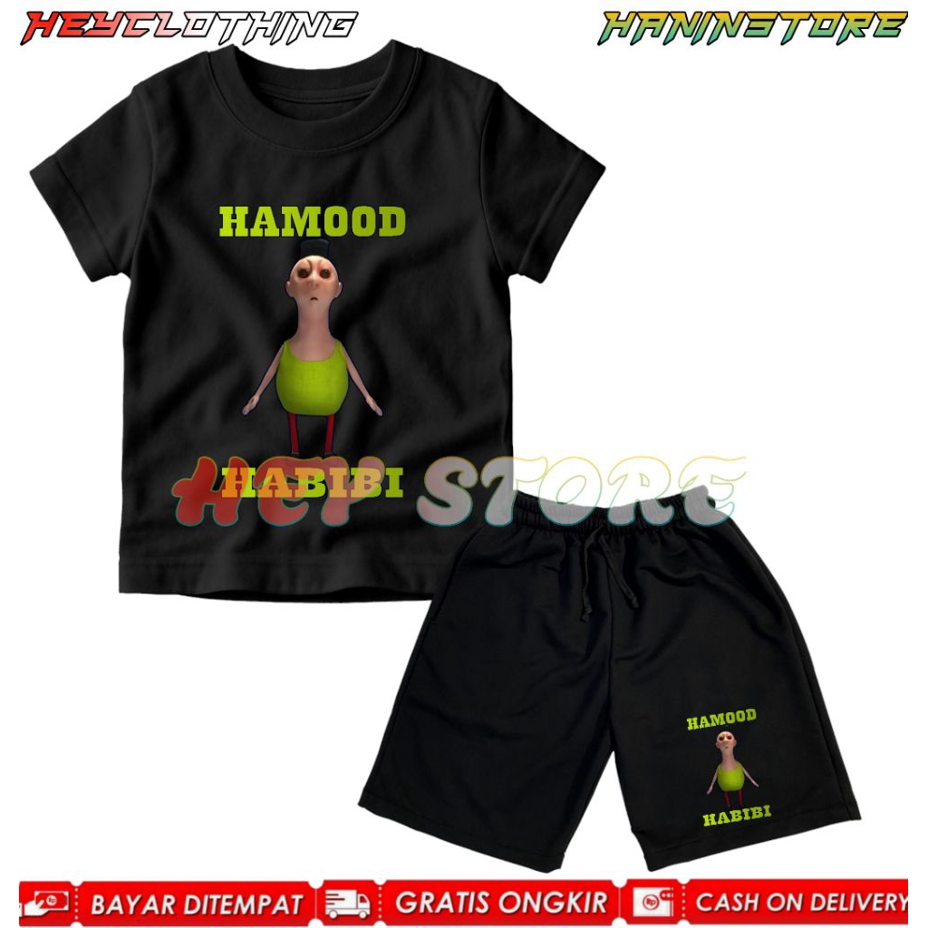 Hamood Habibi ชุดเสื้อยืดเด็กและกางเกงขาสั้น Hamud Habibi Hamud Boarshort Pants