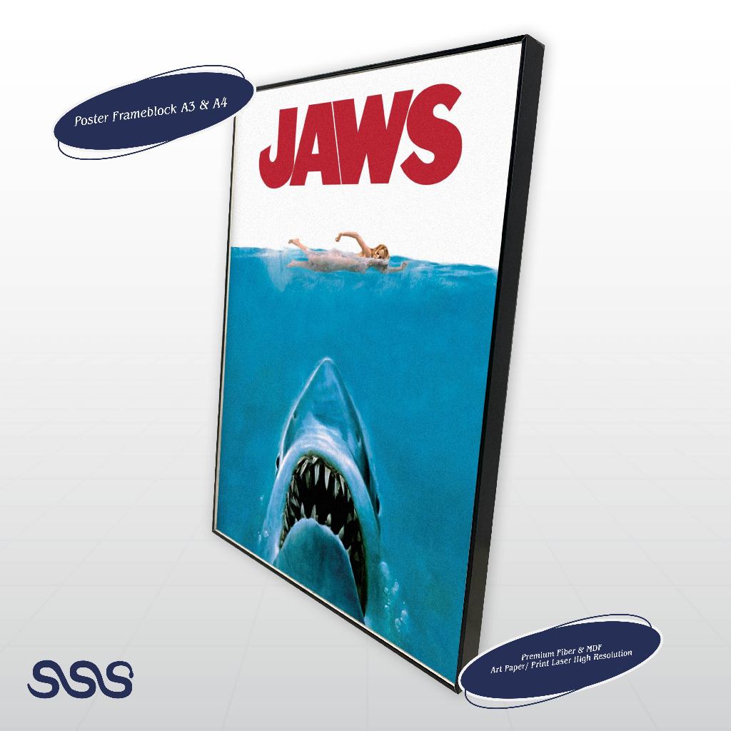 MOVIE POSTER / JAWS POSTER / FRAMEBLOCK POSTER 491