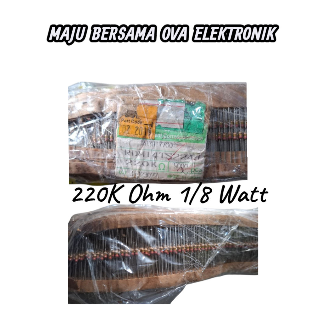 ตัวต้านทาน 220K Ohm 1/8 วัตต์ 20 ชิ้น