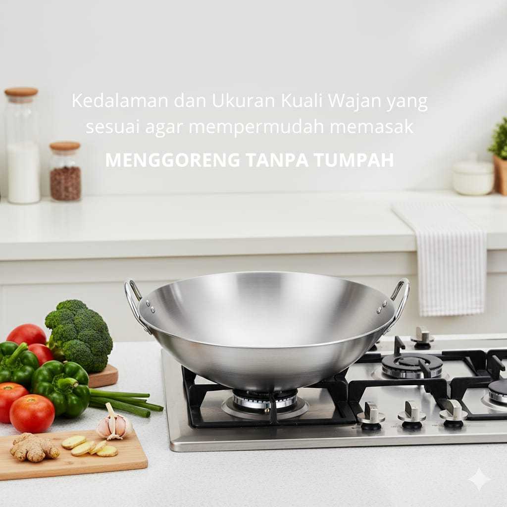 TD กระทะสแตนเลส 34 ซม. 304 กระทะทอดแบบไม่ติดกระทะ