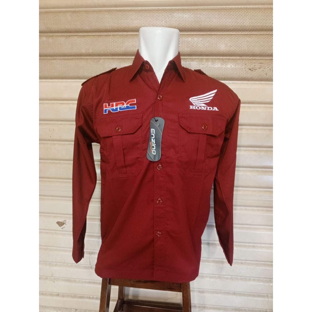 MERAH KEMEJA HRC เสื้อ Honda ชุด HRC Honda สีแดงเลือดหมู