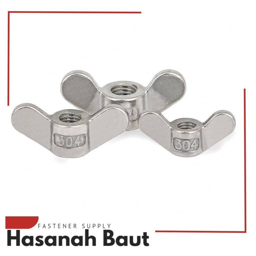 น็อตปีก Heavyduty M12 / น็อตผีเสื้อ M12 สแตนเลส 304