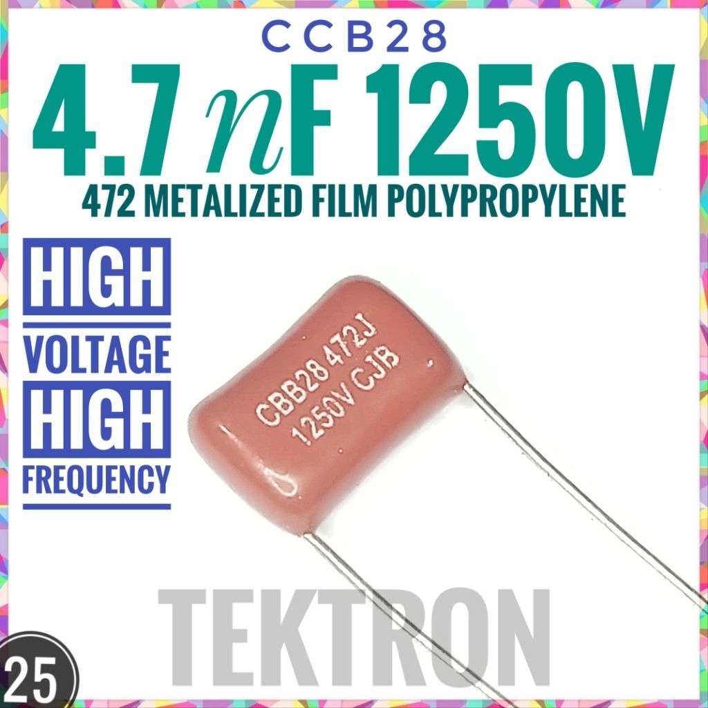 CBB28 472J 1250V 4.7nF 4n7 4n7F 472 CBB Melatized Film Capacitor แรงดันไฟฟ้าสูงความถี่
