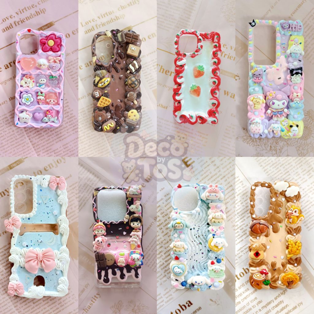 (decobytos) เคสโทรศัพท์แบบกําหนดเอง Decoden Deco Cream DIY ทําด้วยมือสําหรับโทรศัพท์ทุกประเภท