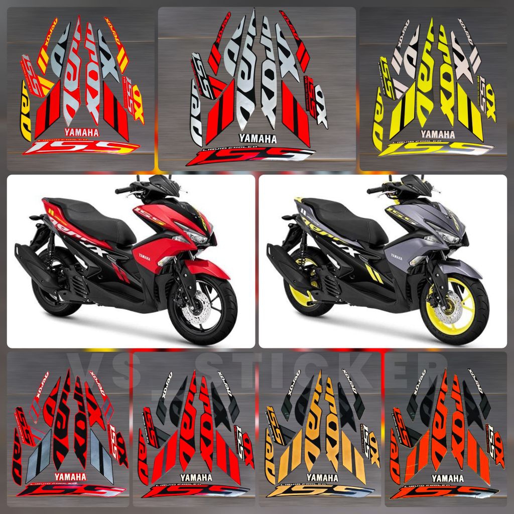 HIJAU MERAH สติ๊กเกอร์ Striping Lis motor YAMAHA AEROX 155 2019 2020 GREEN GREY RED BLACK ORANGE คุณภาพดีที่สุด