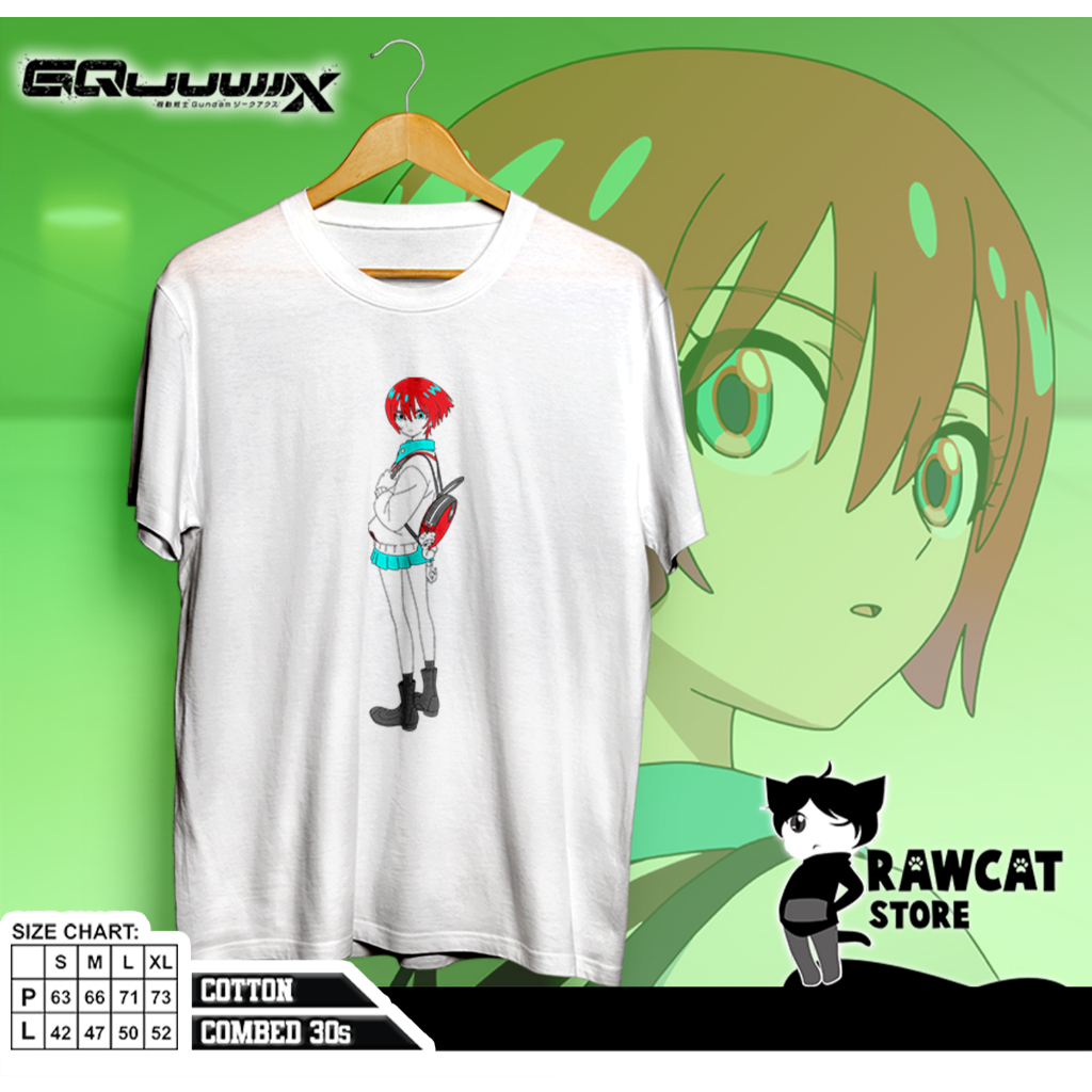 เสื้อยืด GUNDAM ANIME - GQUUUX - AMATE YUZURIHA "MACHU" - WHITE TSHIRT