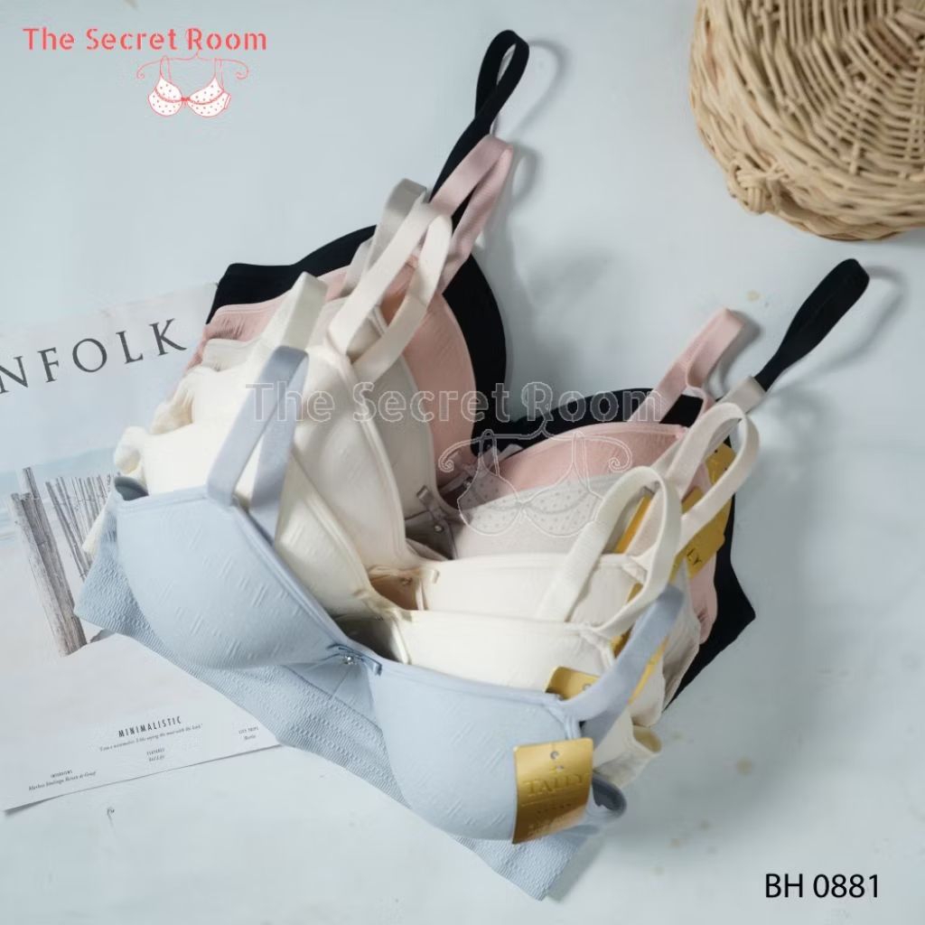TALLY BRA KNITTED BH 0881 I CUP B/CI WIRELESS I THIN FOAM I SIZE 38 - 44 I พร้อม RIBBON