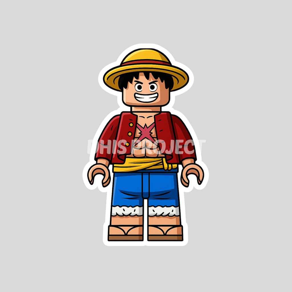 Dhis Project Sticker ไวนิล Doff LEGO Minifigure Luffy Onepiece