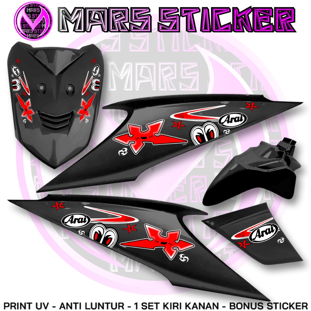 BEAT CARBON STRIPING ARAI MATA CLEAR TRANSPARIAL เสาหลากหลาย