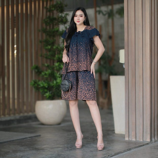 One set Setelan modern pendek kekinian Rayon Tebal