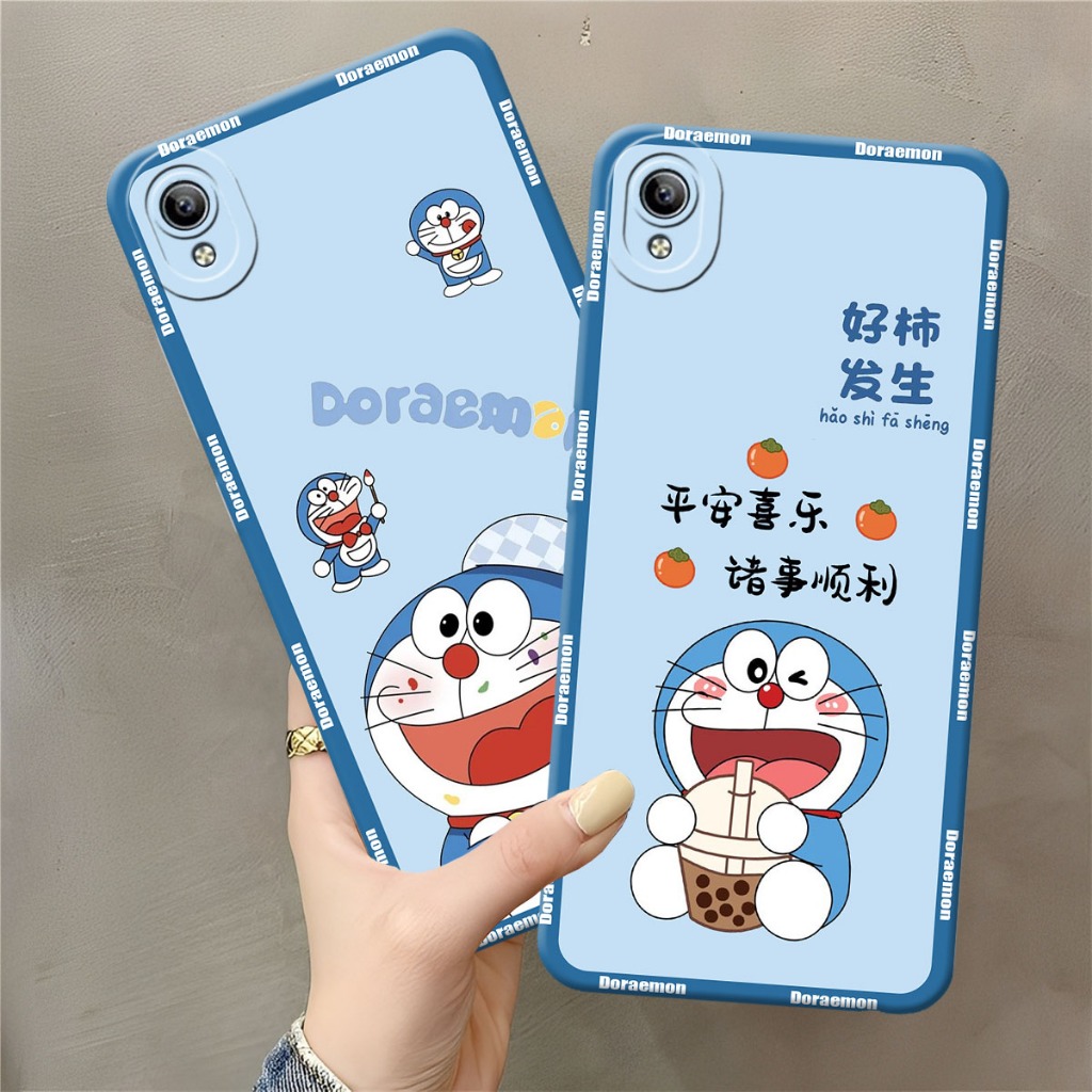 (FA-01) VIVO Y91C - Y1S - Y91 - Y95 - Y93 Softcase Procamera Silicon Case blue การ์ตูน motif new Sil