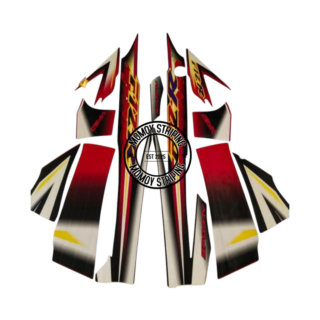 MERAH BEST YAMAHA F1ZR 2003 BLACK RED STRIPING STICKER