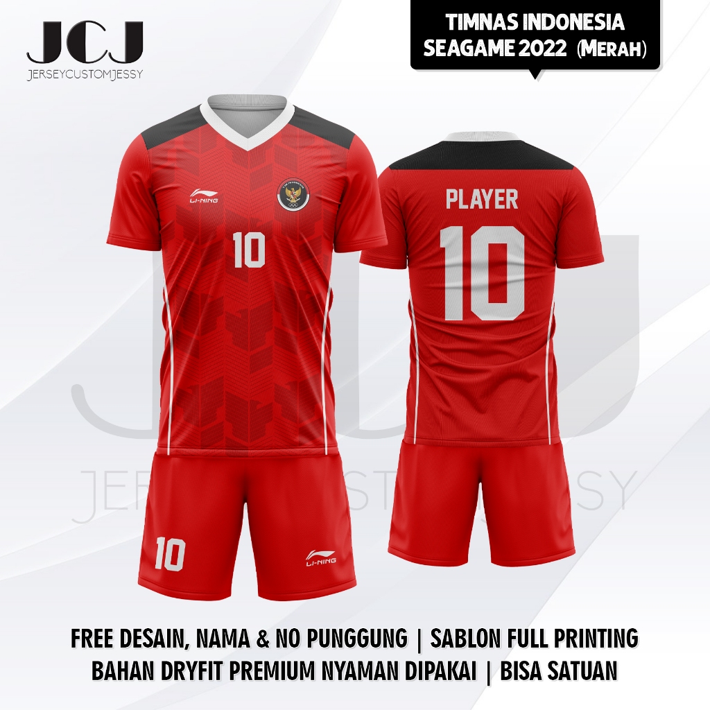 IND0NESIA SEA GAM3S NATIONAL TEAM FOOTBALL JERSEY ฟรีที่กําหนดเองชื่อและกลับหมายเลขการพิมพ์เต็มรูปแบ