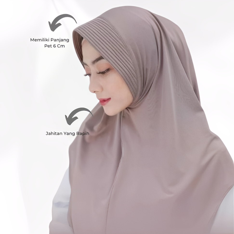 Hijab Bergo Sport Instant Hijab Premium Jersey Material IGO Hijab Muslimah