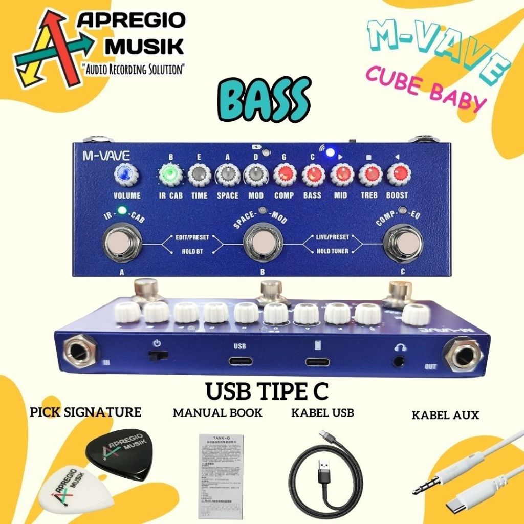 M-Vave MVAVE Cuvave Cube Baby Bass Cubebaby BASS ไฟฟ้าหลายเอฟเฟกต์แถบเดิม
