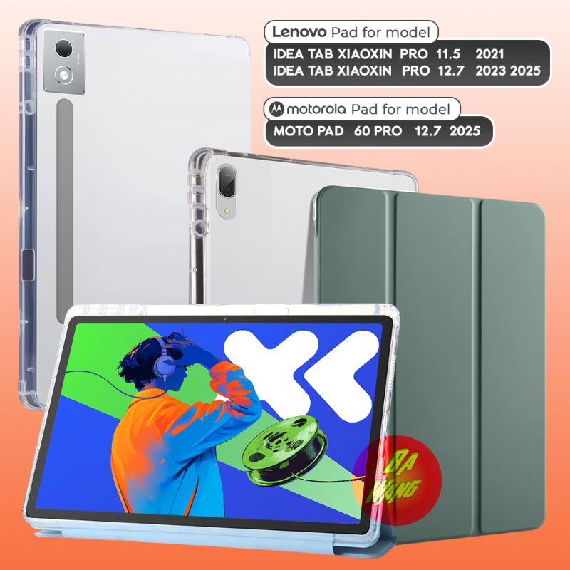 LENOVO XiaoXin Idea Tab Moto Motorola Pad 60 Pro 11.5 2021 12.7 2023 2025 Flip Book Case Smart Cover