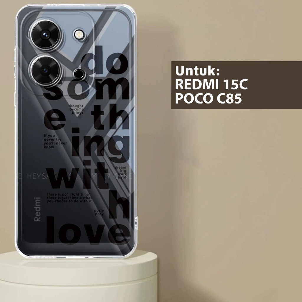 พรีเมี่ยม GLOSSY CLEARCASE เข็มทิศนุ่มสําหรับ REDMI 15C และ POCO C85 4G / 5G MOTIF PNG-QUOES-3