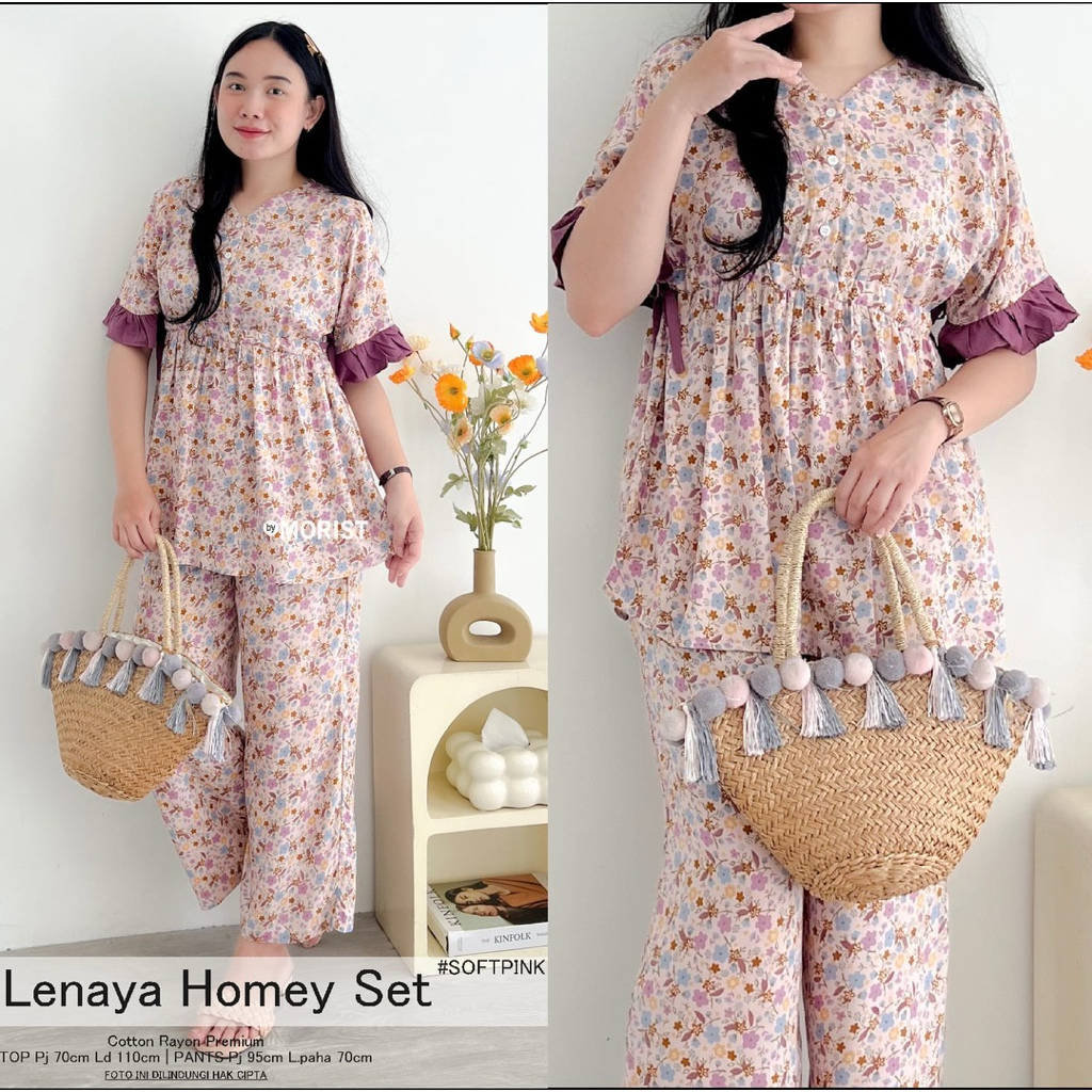 LENEYA TEASA VALNE FALBA DULIA HOMEY SUANA SET BY MORIST • ชุดโฮมตี้ดั้งเดิม ชุดนอนเรยอนระดับพรีเมีย